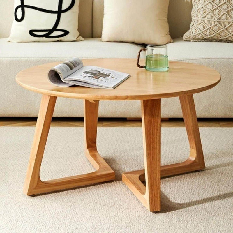 MEJA JATI PENDEK LAMINASI MEJA COFFE MEJA LESEHAN BULAT