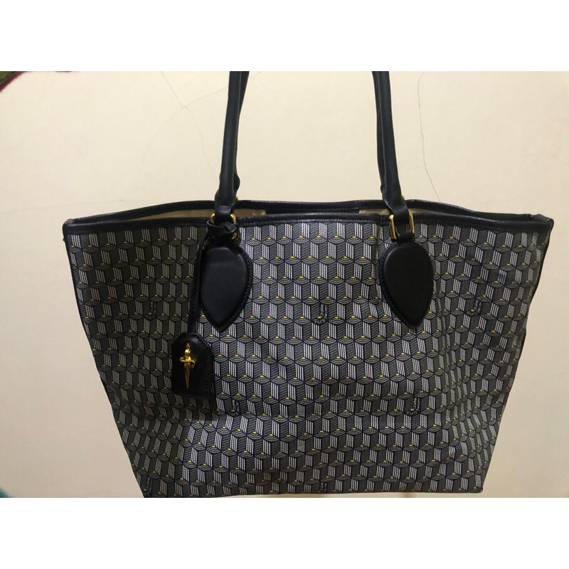 CESARE PACIOTTI TOTE BAG PRELOVED FULL EMBOSS HW KINCLONG / MOTIF ALA GOYARD