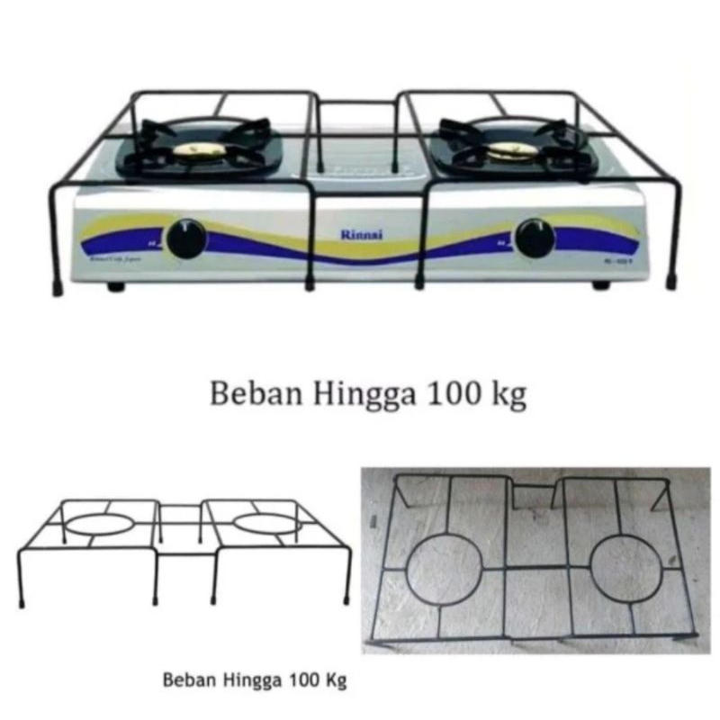 Tungku kompor gas besi 2 tungku/ Rangka Kompor 2 tungku besi Tebal / Behel kompor tungku 2