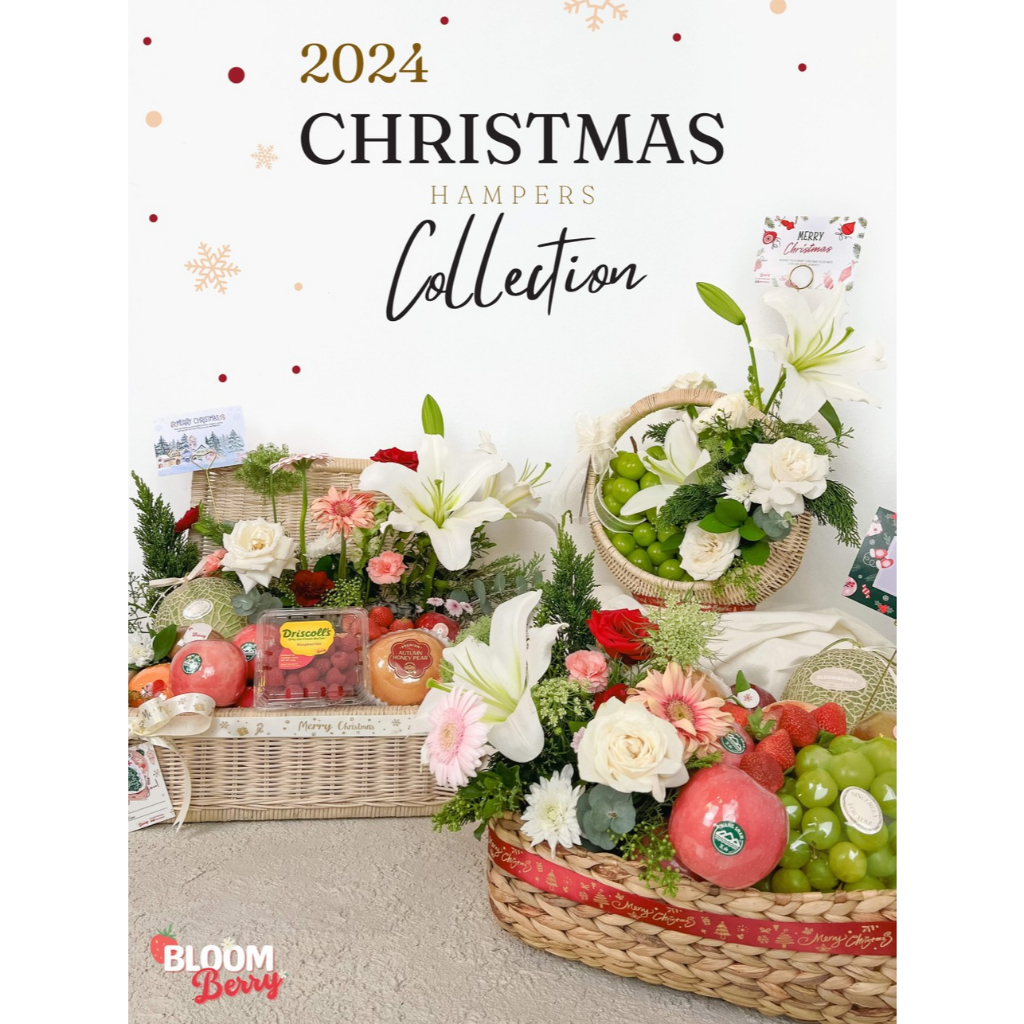 

BLOOMBERRY - Premium Fruits Flowers Christmas Hampers / Parcel Buah Natal Bouquet Buket Bunga Gift Basket