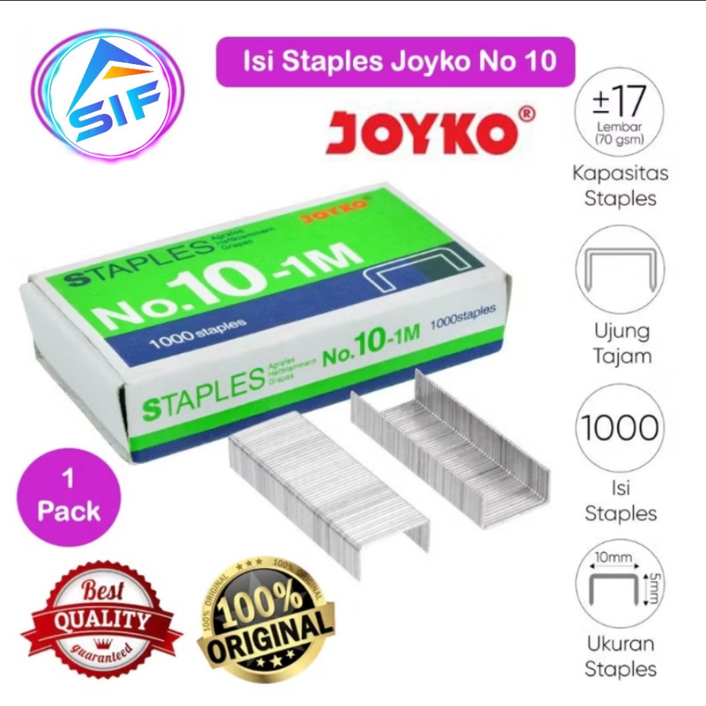 

Isi Staples Kecil Sedang Besar Isi Stapler no 3 dan no 10 Joyko Refill Hekter Staples Cekrekan Jepretan Alat Tulis Kantor Sekolah