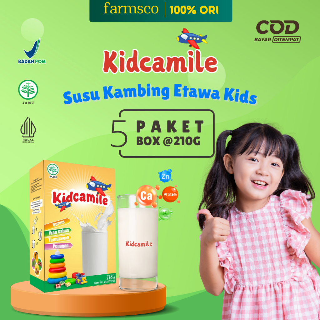 

[PAKET 5 BOX] Kidcamile Susu Kambing Etawa Kidz Meningkatkan Kecerdasan dan Imunitas Tubuh Anak