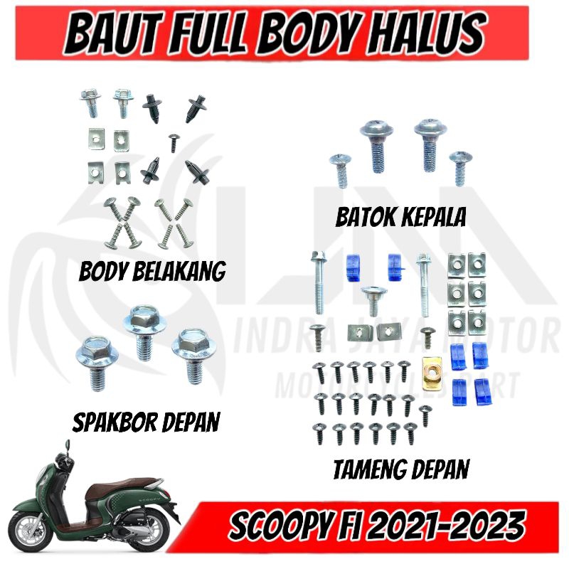 Baut Full Body halus Scoopy prestige / Baut Fullset Body halus Honda Scoopy prestige 2021-2023