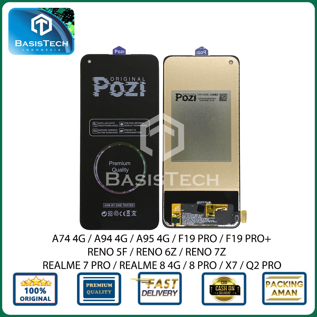 LCD FOR OPPO A74 4G - A94 4G - A95 4G - F19 PRO PLUS - RENO 5F 6Z 7Z - REALME 7 PRO - REALME 8 4G - 