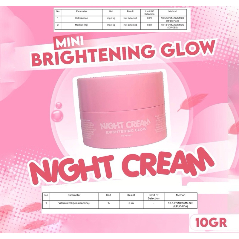 Mini Brightening Glow Night Cream By Rynbee 10gr