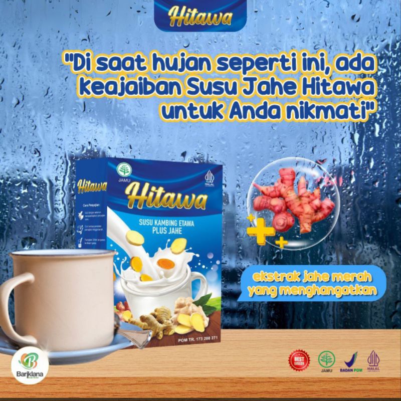 

HITAWA SUSU KAMBING ETAWA PLUS JAHE per renceng 1 renceng isi 10 sachet