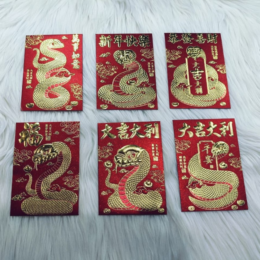 

Angpao Imlek Shio Ular 4124 Import Terbaru Bahan Glitter Mewah Isi 6 Motif Sama