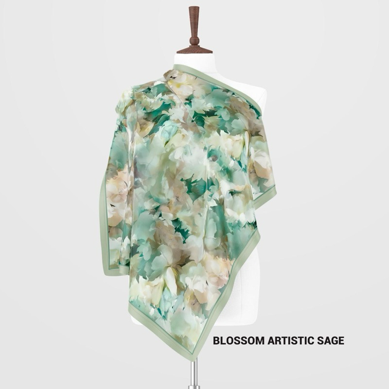 Hijab voal premium segi empat - hijab voal premium motif - Blossom Artistic Series Rayyana