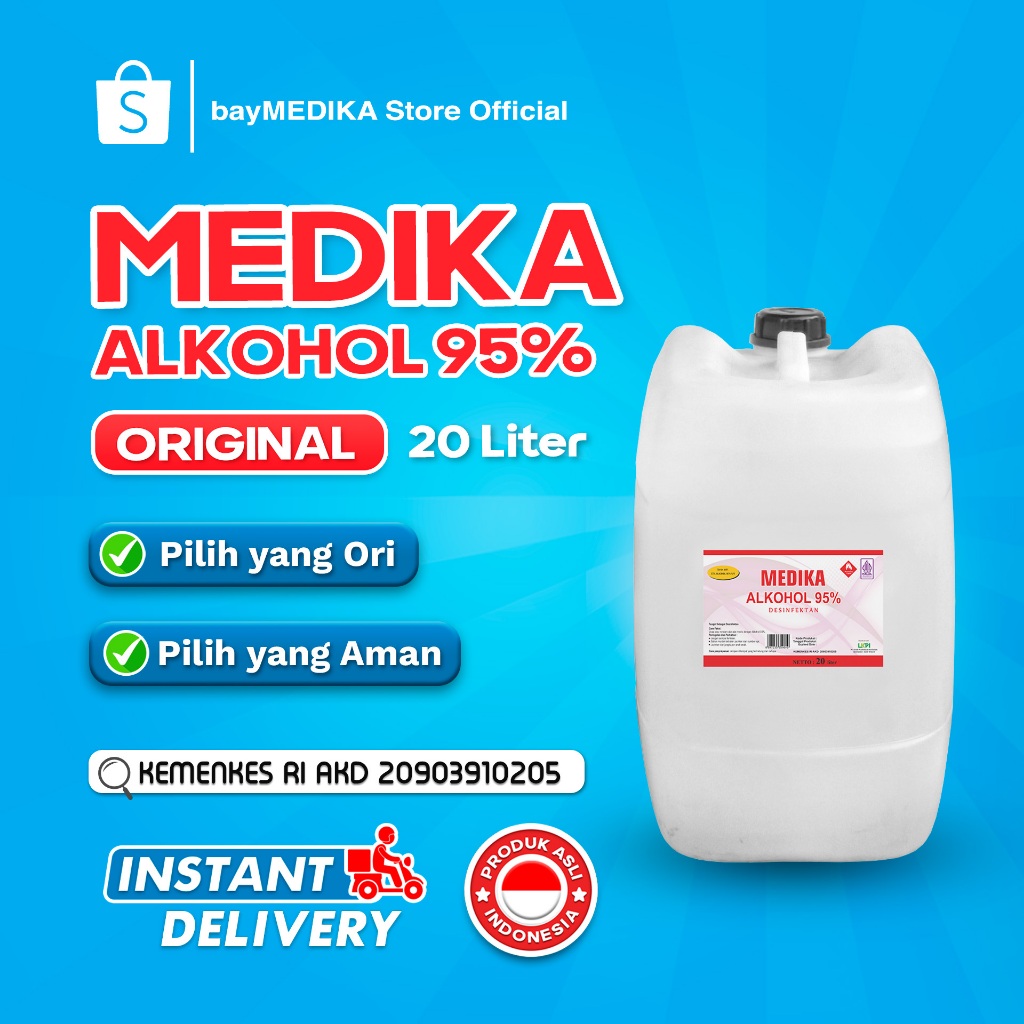 Original Medika Alkohol 95% 20 Liter MEDIKA Alcohol 95% Alkohol Medis