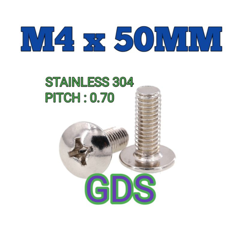 Baut JT M4 x 50MM Stainless 304 / Baut Payung SUS 304