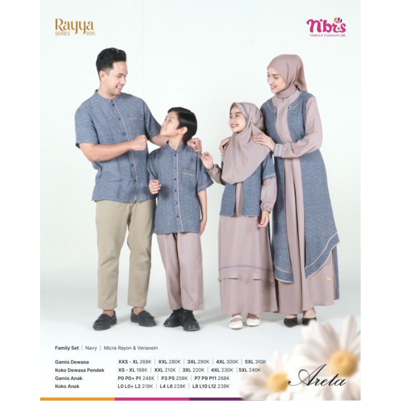 Nibras Rayya Series 2025, Sarimbit Nibras Terbaru 2025, Sarimbit Nibras Areta Navy, Areta Navy, Coup