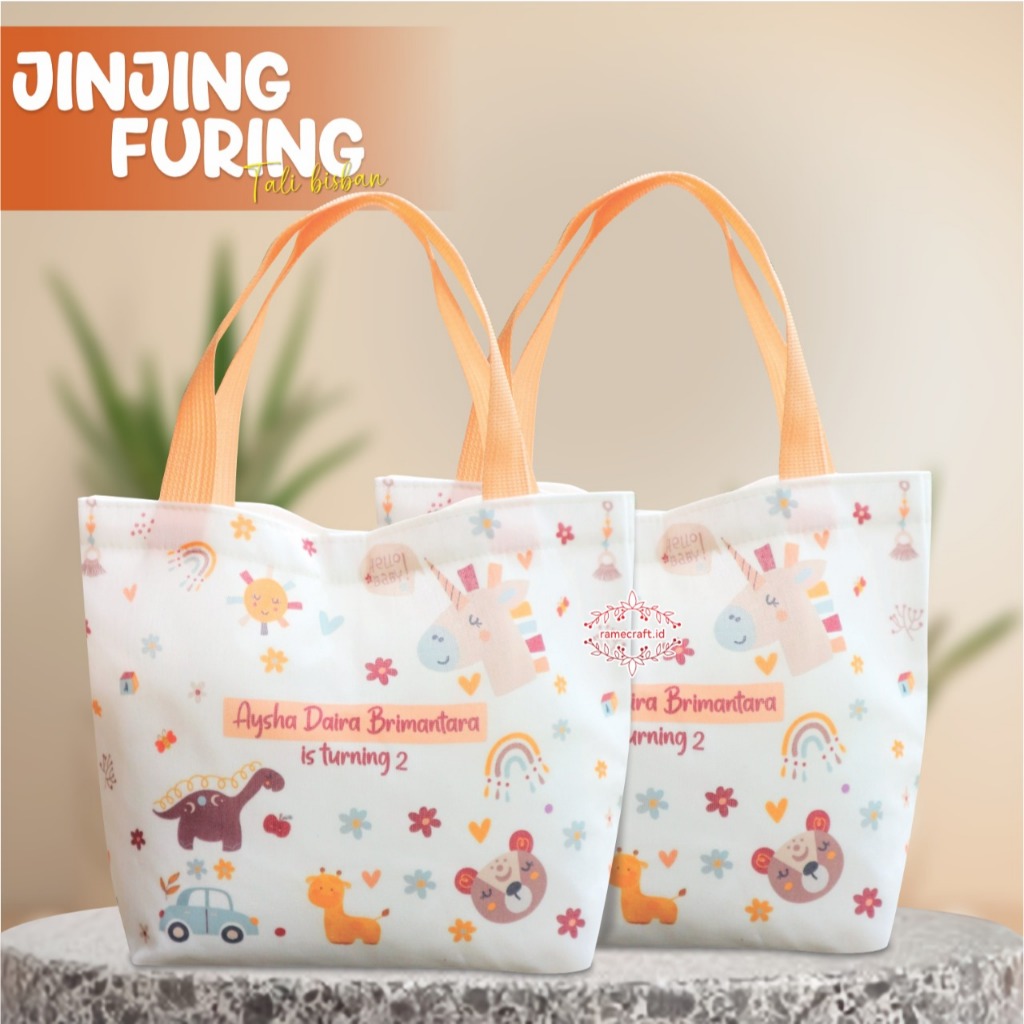 

totebag / goodie bag ulang tahun anak / tas ualng tahun anak / uk 26x7x20