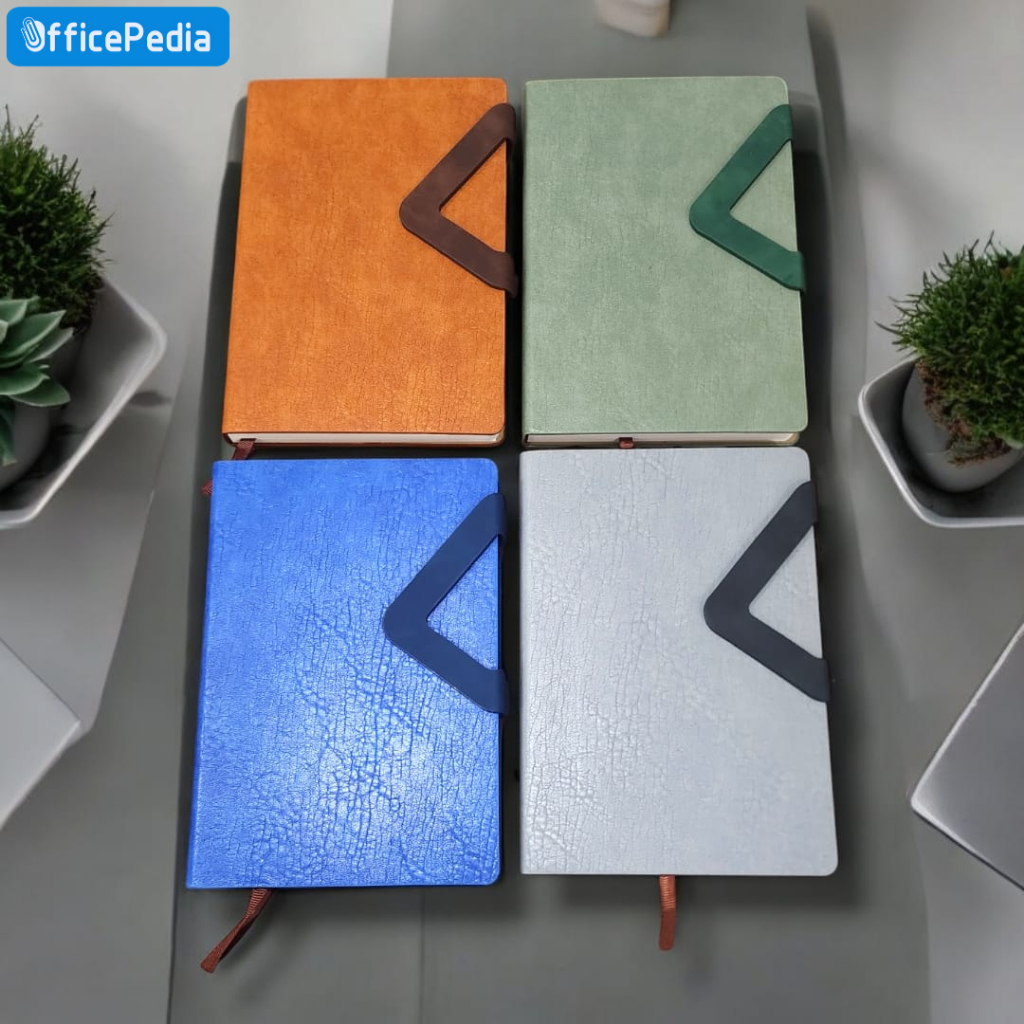 

Buku Jurnal Agenda Catatan Kerja Notepad Notebook A5 cover Kulit tutup segitiga