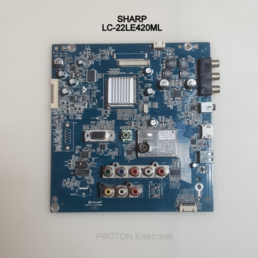 Mainboard LCD LED TV SHARP Aquos LC-22LE420ML LC 22LE420 Mesin Matherboard ITIF-114 V.A 492A01791300