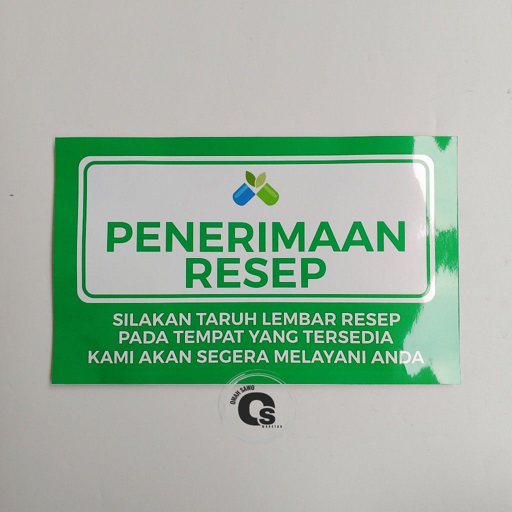 

Stiker Penerimaan Resep - Tempat Menerima Resep - Farmasi - Apotek - Stiker Vinyl