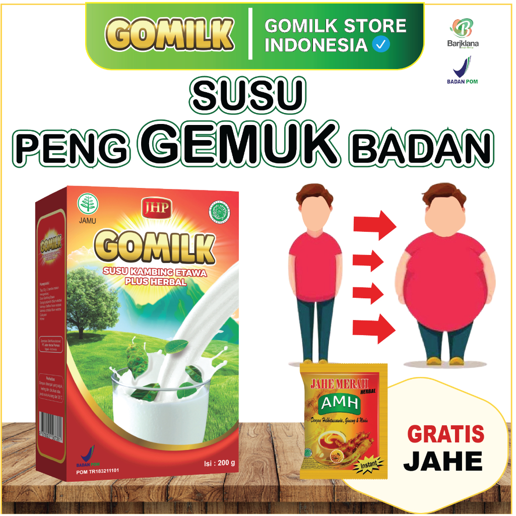 

[ GRATIS JAHE ] GOMILK Susu Kambing Etawa Plus Herbal | Nutrisi untuk Menambah Berat Badan dan Nafsu Makan