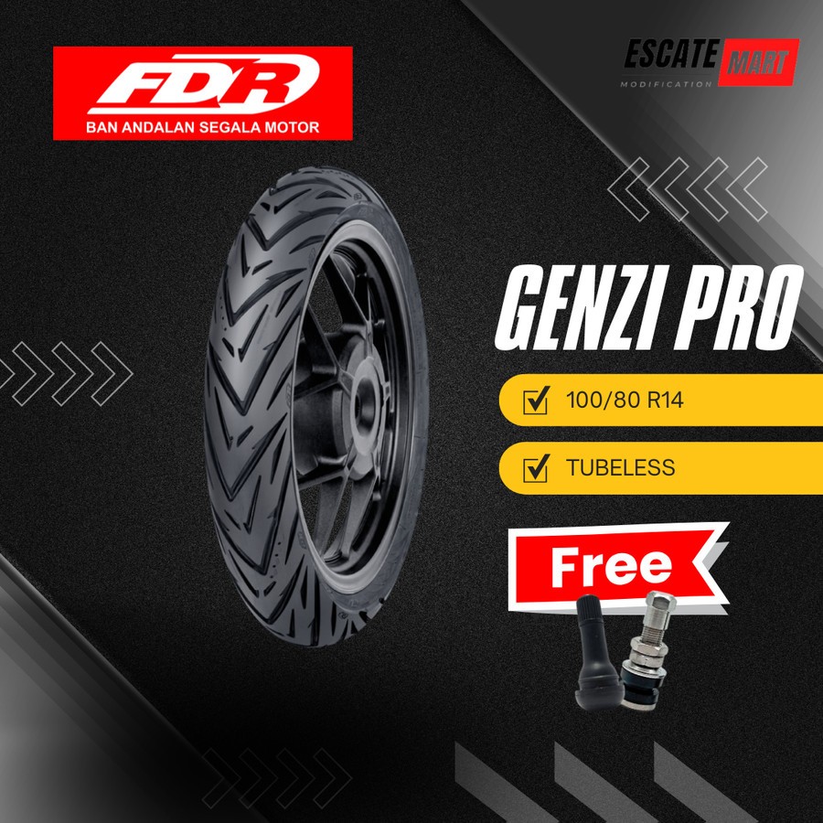 FDR Genzi Pro 100/80-14 Tubeless - Ban Motor FDR Genzi Pro 100/80 Ring 14 Tubeless