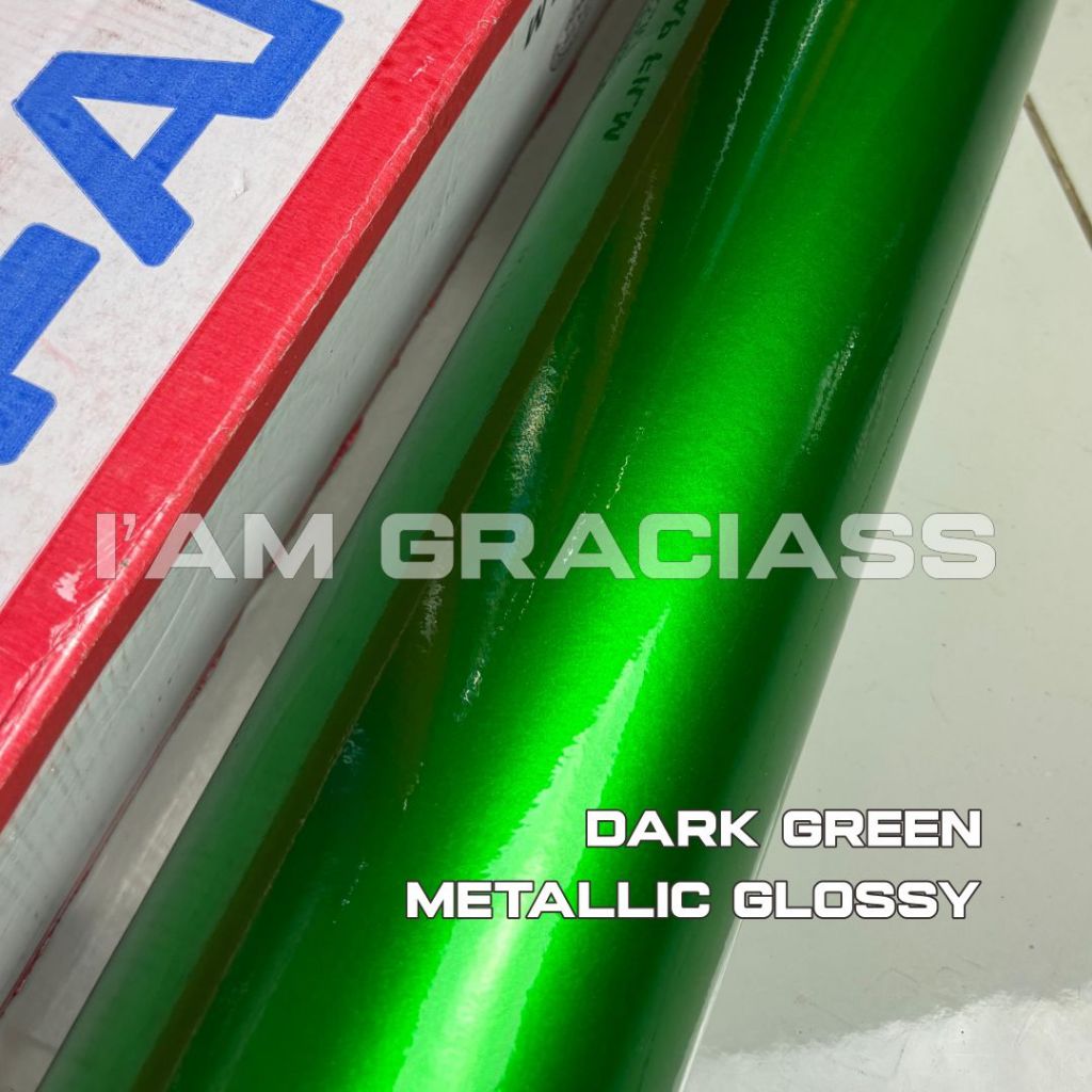 Stiker Skotlet Mobil Dark Green Metallic Glossy Fanchi Premium Lebar 152cm