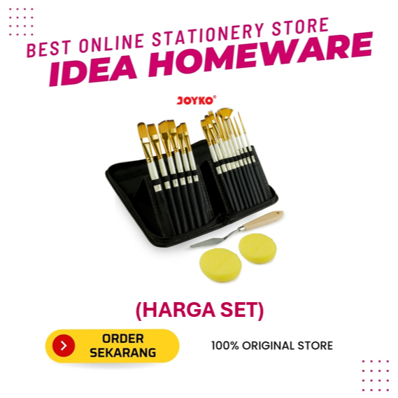 

KUAS LUKIS CAT AIR CAT ACRYLIC JOYKO BRS NYLON BRUSH SET 15 KUAS
