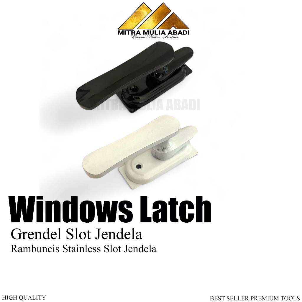 Rambuncis Jendela Aluminium Tebal Hitam | Grendel Slot Jendela | Slot Jendela