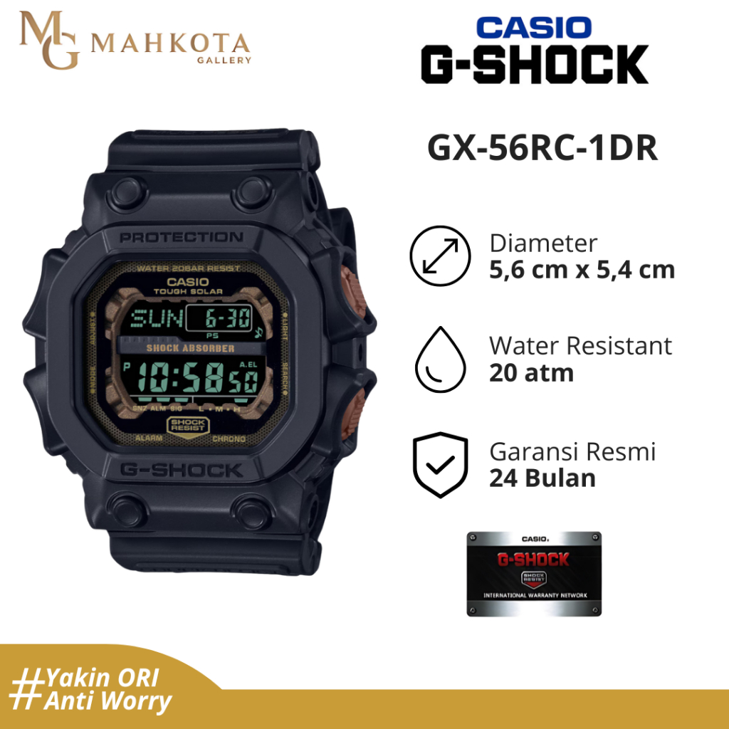 Jam Tangan Pria Casio G-SHOCK GX-56RC-1DR Digital Strap Karet Ori & Bergaransi Jam Tangan Palembang