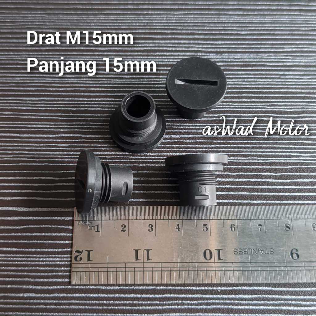 1pcs Baut Tutup Accu Mobil Drat 15mm x 15mm + Seal / Tutup Accu Besar Mobil / Tutup Aki Mobil / Baut