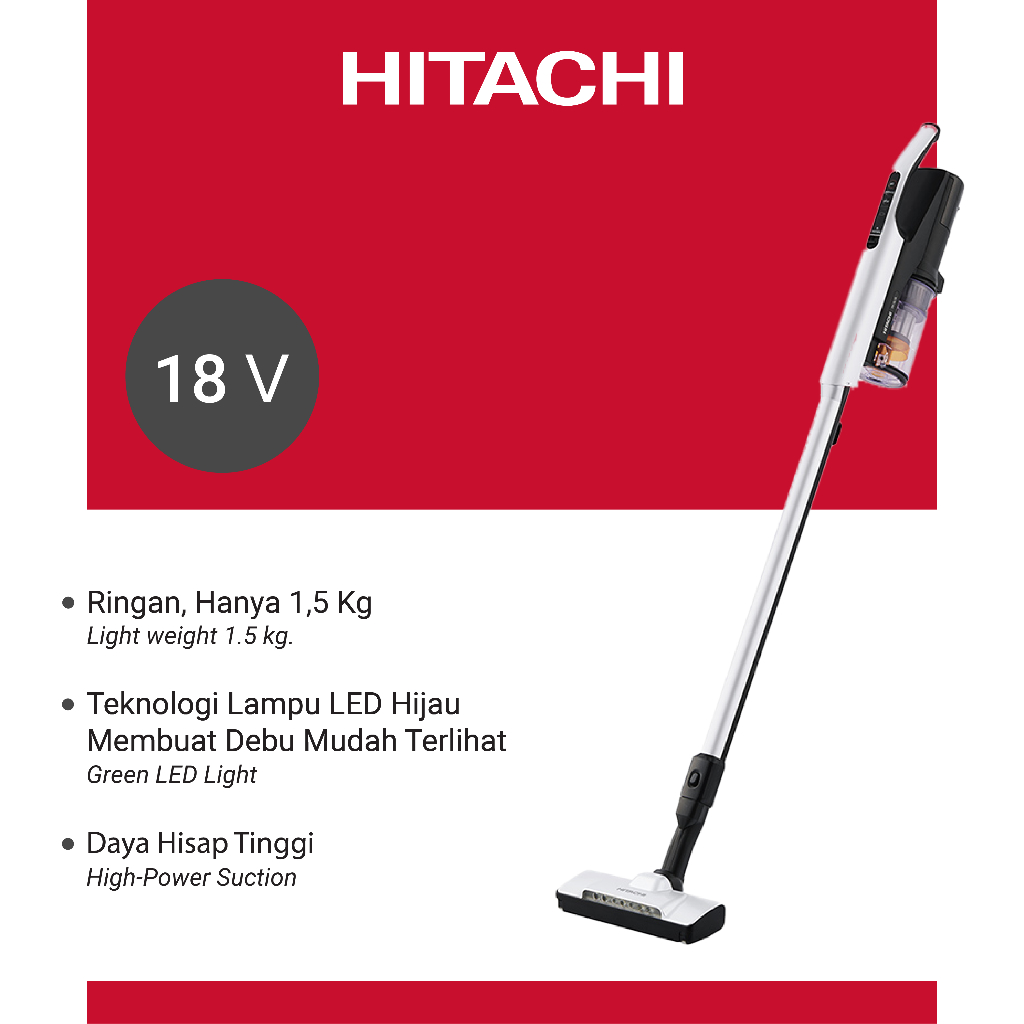 HITACHI Vacuum Cleaner Cordless Stick 18 V PV-XL1K