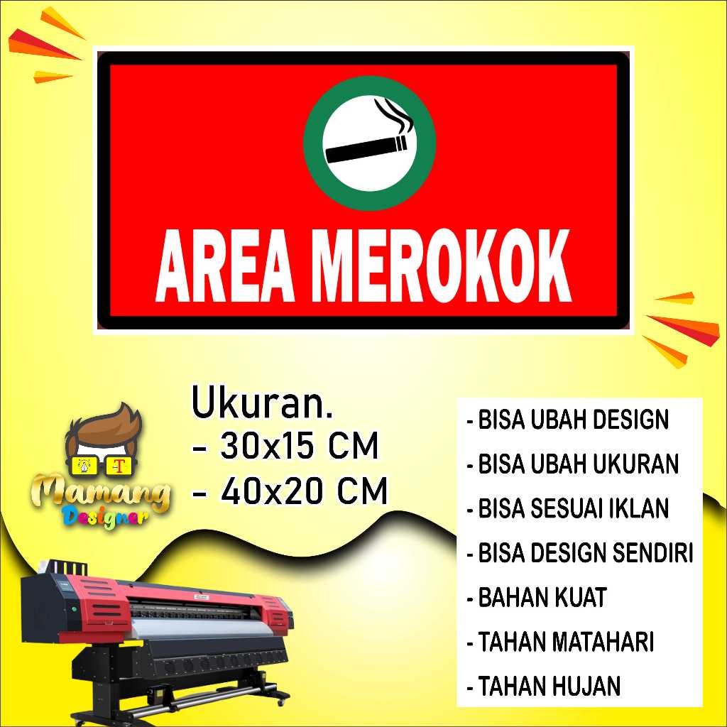 

Cetak Sticker Untuk Area Untuk Merokok Merah