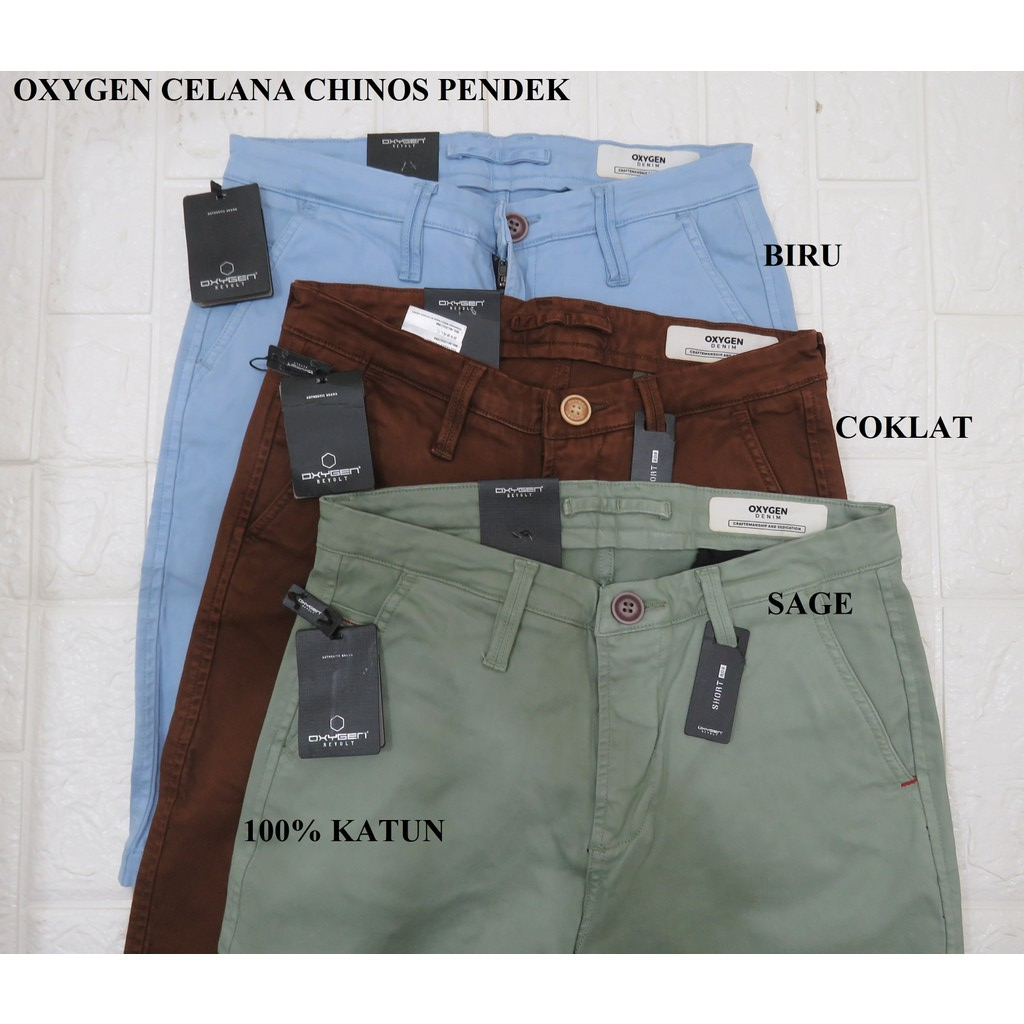 CELANA PENDEK PRIA CHINOS/KATUN MEREK OXYGEN PRICE Rp.432.900
