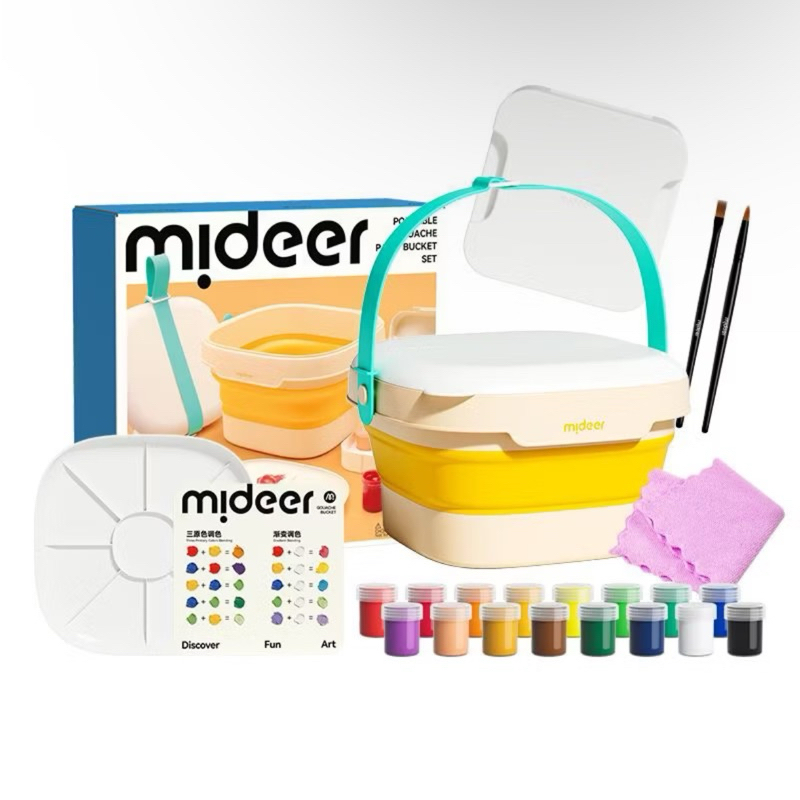 

Mideer Portable Gouache Paint Bucket Set Art Mainan Painting Drawing Menggambar Melukis Anak Cat
