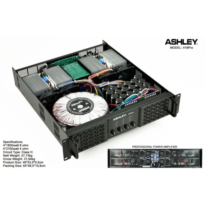 Power Ampli 7200 watt Amplifier ASHLEY 418 PRO 4ch x 1800 watt SUB ORI