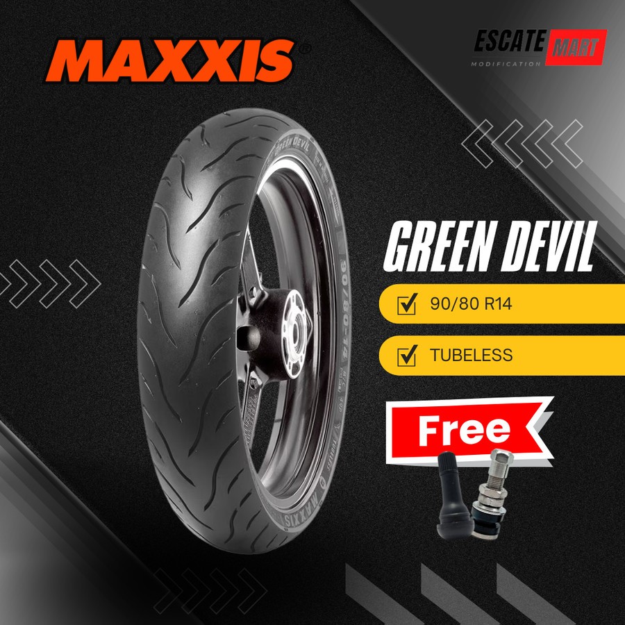MAXXIS GREEN DEVIL MA-G1 90/80-14 Tubeless - Ban Motor Maxxis Grenn Devil 90/80 Ring 14 Tubeless