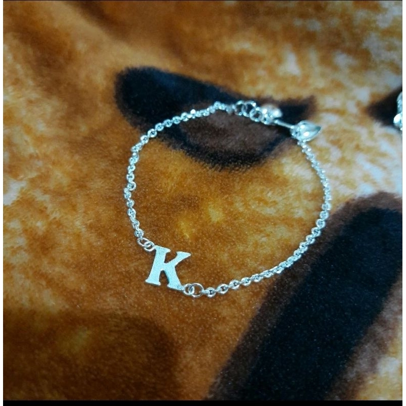 (COD) GELANG INISIAL PERAK ASLI BISA REQUEST HURUFNYA