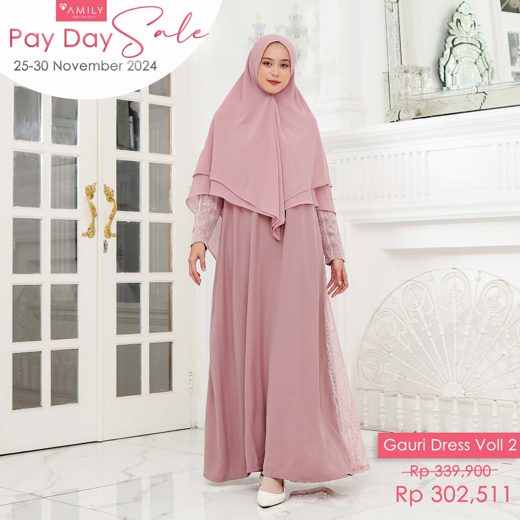 AMILY HIJAB - GAURI DRESS VOL 2 MOM AMILY HIJAB GAMIS SYARI CANTIK FAMILY SET PREMIUM SARIMBIT LEBAR