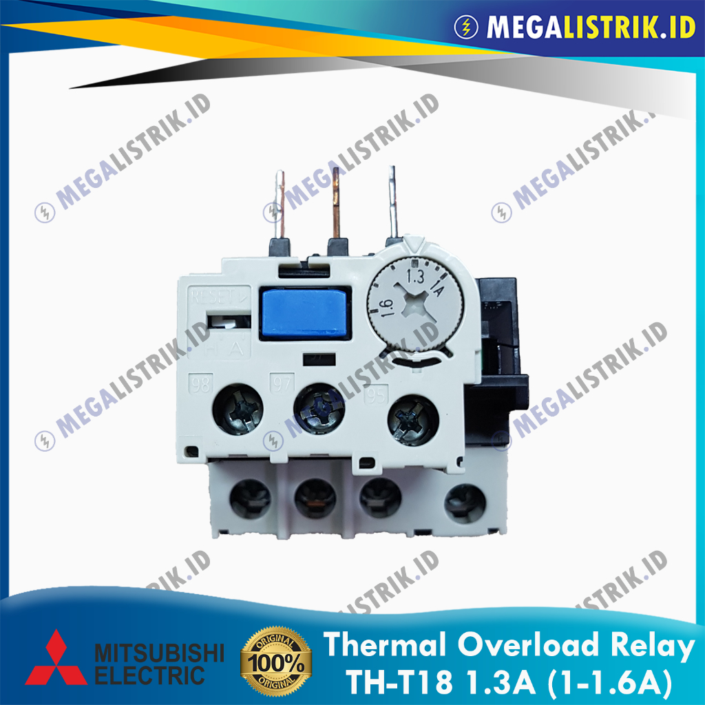 MITSUBISHI TH-T18 0.9A (0.7-1.1A) / THERMAL OVERLOAD RELAY THT18 0.9 A ( 0.7A - 1.1A )