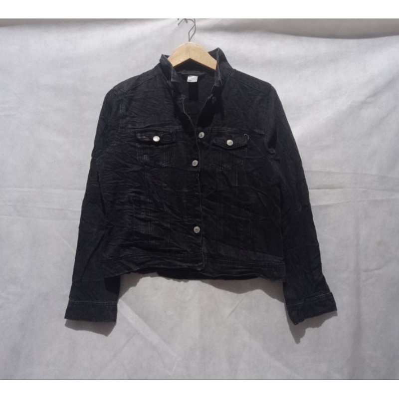 Jaket Denim Anko Hitam 2 Preloved