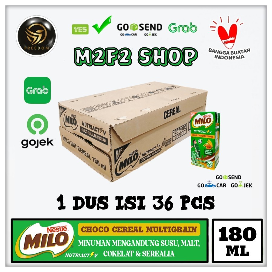 

Nestle Milo Nutri Active Choco Cereal Multigrain | Susu, Malt, Cokelat & Serealia Kotak UHT - 180 ml Kemasam Karton (Khusus Bluebird/Gosend/Grab)