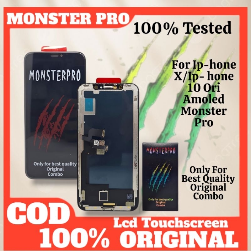 LCD TOUCHSCREEN IPHONE X/IPHONE 10 ORI AMOLED MONSTER PRO
