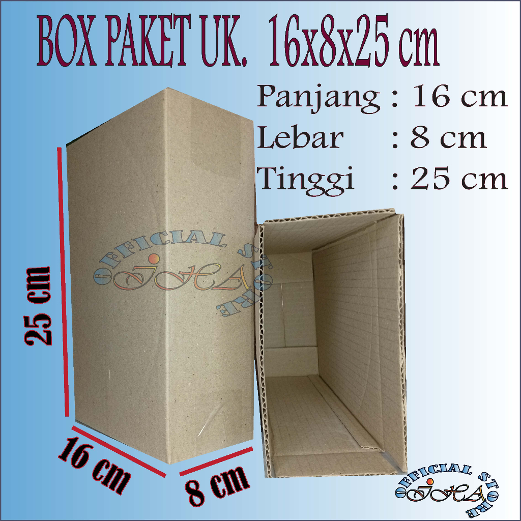

Kardus packing ukuran 16x8x25 cm box packing karton box dus packaging paket online murah