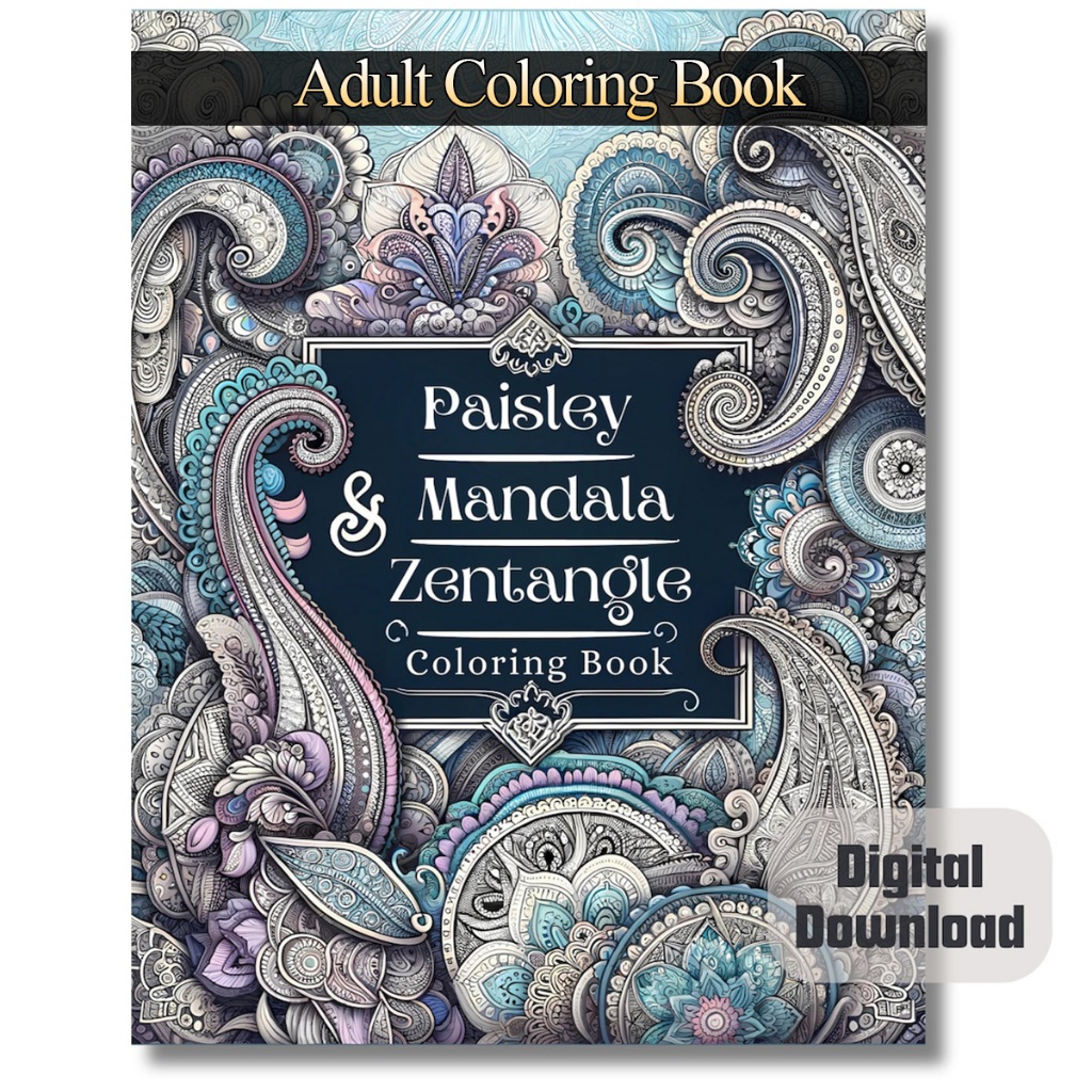 

30 Pages Buku Mewarnai Dewasa - Printable Adult Coloring Book - Digital Download - Gambar Mandala