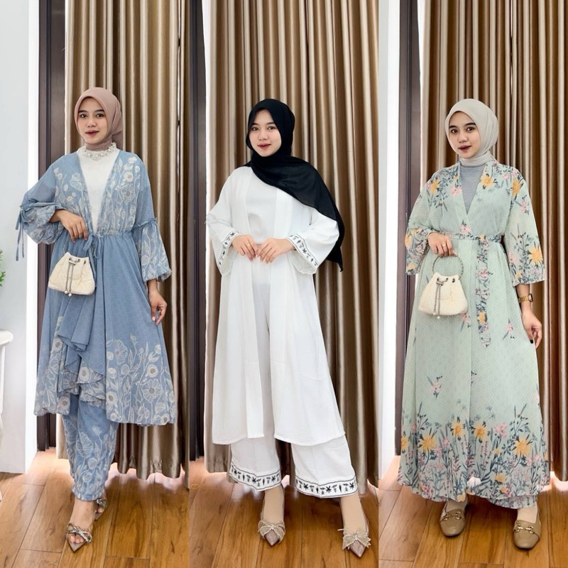 LYDIA KALULA ARINI SET OUTER  -   SETELAN PANTAI WANITA CERUTY ONESET OOTD HIJAB