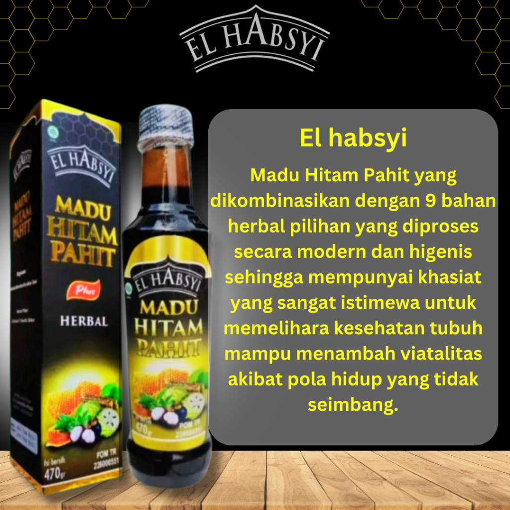 

Maknyuss1 El Habsyi Madu Hitam Pahit Kemasan Besar Asli Original Garansi 100%