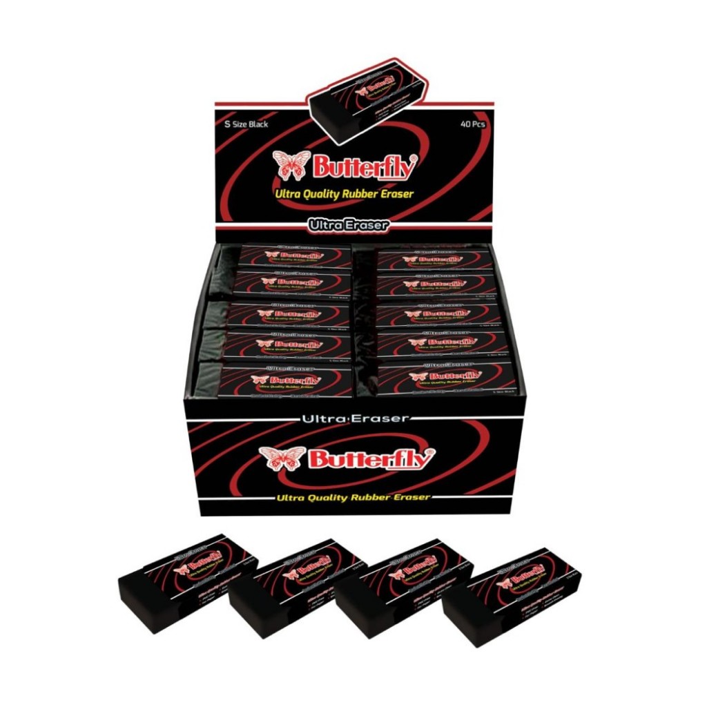 

Butterfly Ultra Eraser L & S Size (Black & White) / Penghapus Butterfly