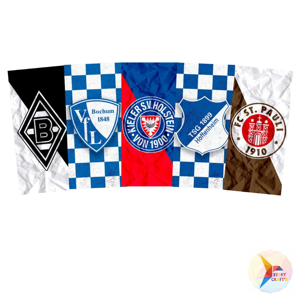 

Hiasan Scrapbook Sticker Team Sepak Bola Liga Jerman Fußball-Bundesliga.