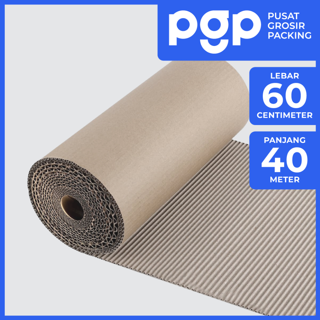 

Single Face Roll | Corrugated Roll Ukuran 60 CM x 40 M - Karton Lembar Untuk Packing
