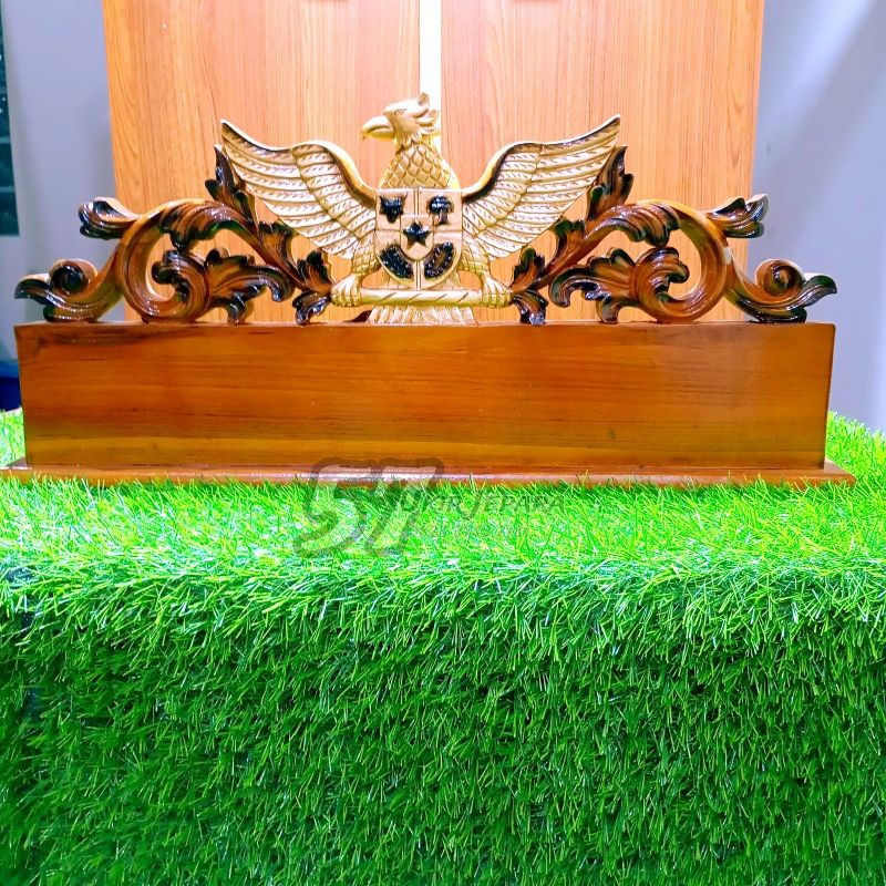 Papan Nama Ukir Garuda - Papan Nama Kejaksaan / Jabatan / Perusahaan Bahan Kayu Jati