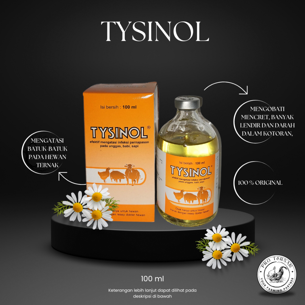 Tysinol 100 ml Medion Antibiotik Pernapasan Penyakit Hewan Ternak Sapi Babi Bebek Ayam