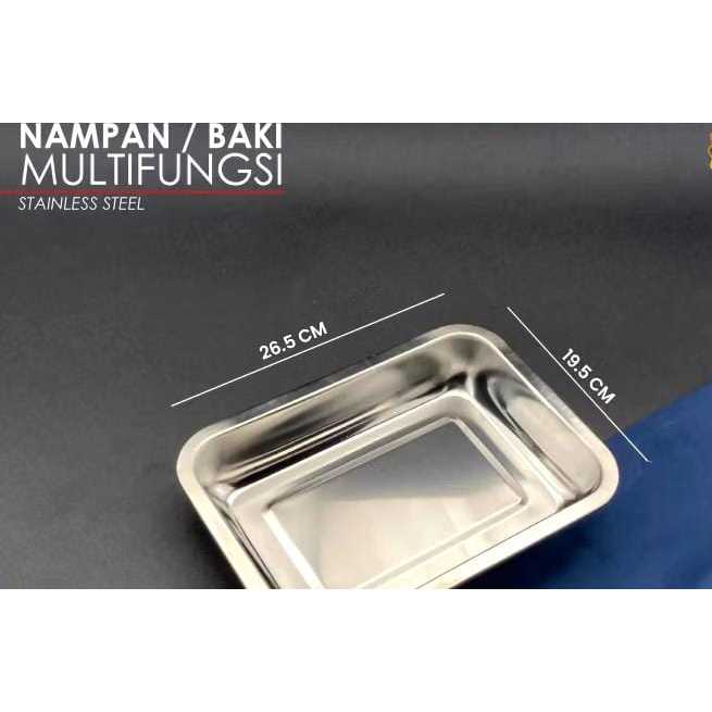 NAMPAN STAINLESS 27CM / NAMPAN BULAT / NAMPAN MOTIF BUNGA / NAMPAN JADUL FBL