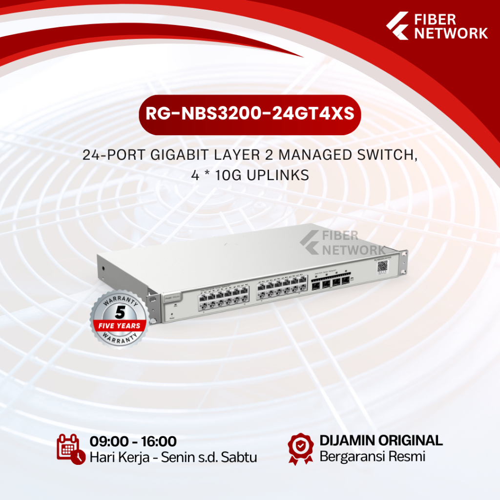 RG-NBS3200-24GT4XS RUIJIE REYEE 24 Port + 4 SFP+ L2 10G GIGABIT SWITCH 24-Port 10G L2 Managed Switch