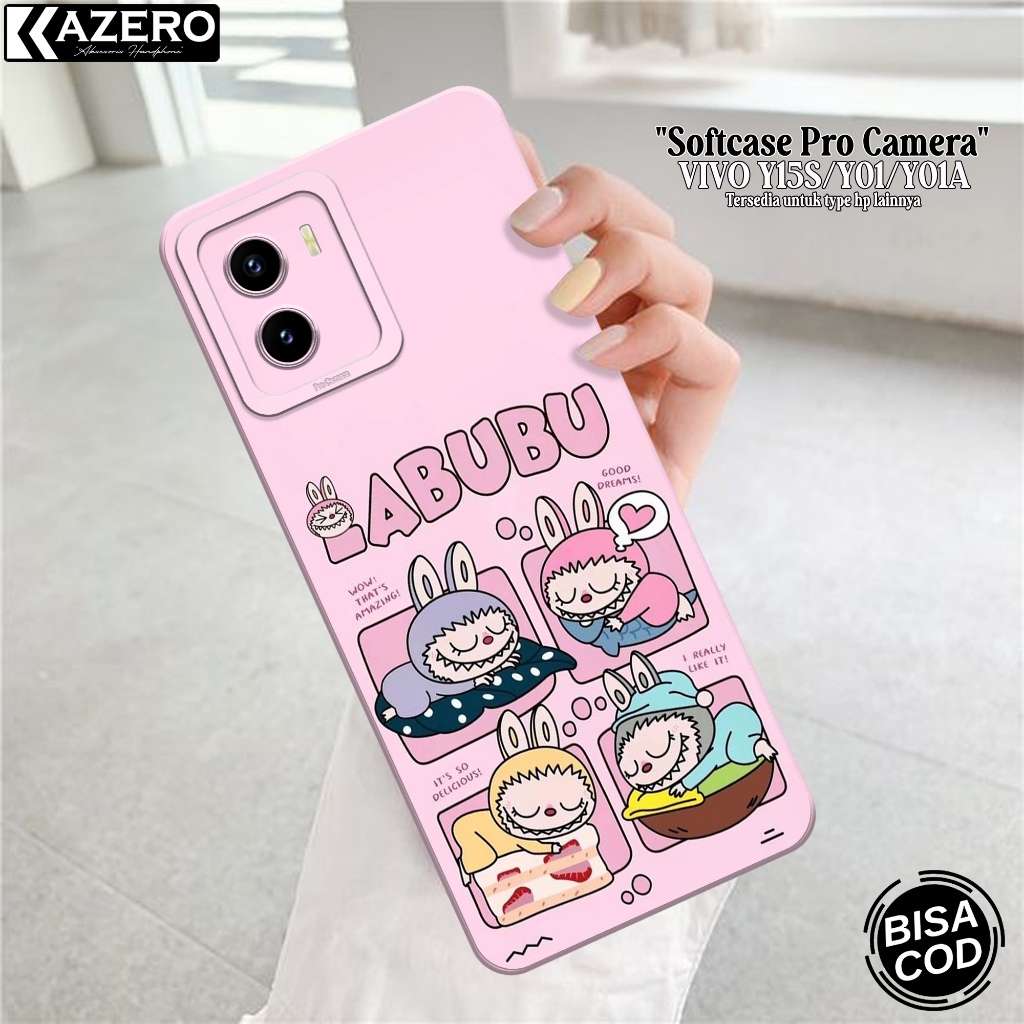 Case Hp Vivo Y15S/Y01 Terbaru - Case Kartun - Soft Macaron Pro Camera - Softcase Vivo Y15S/Y01 Terba